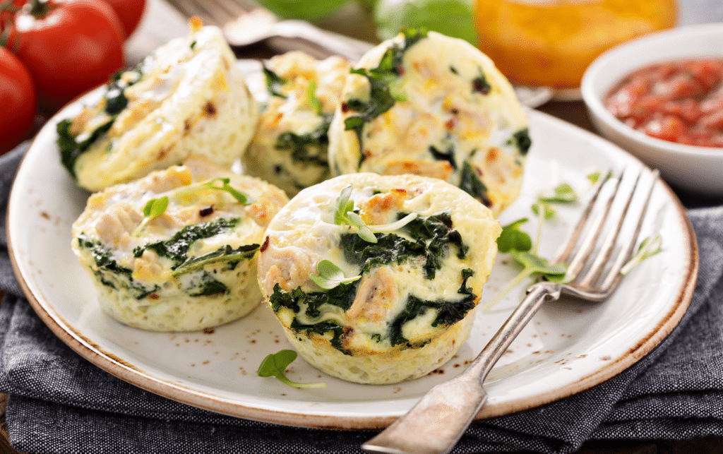 Spinach, Tomato & Turkey Egg Muffins