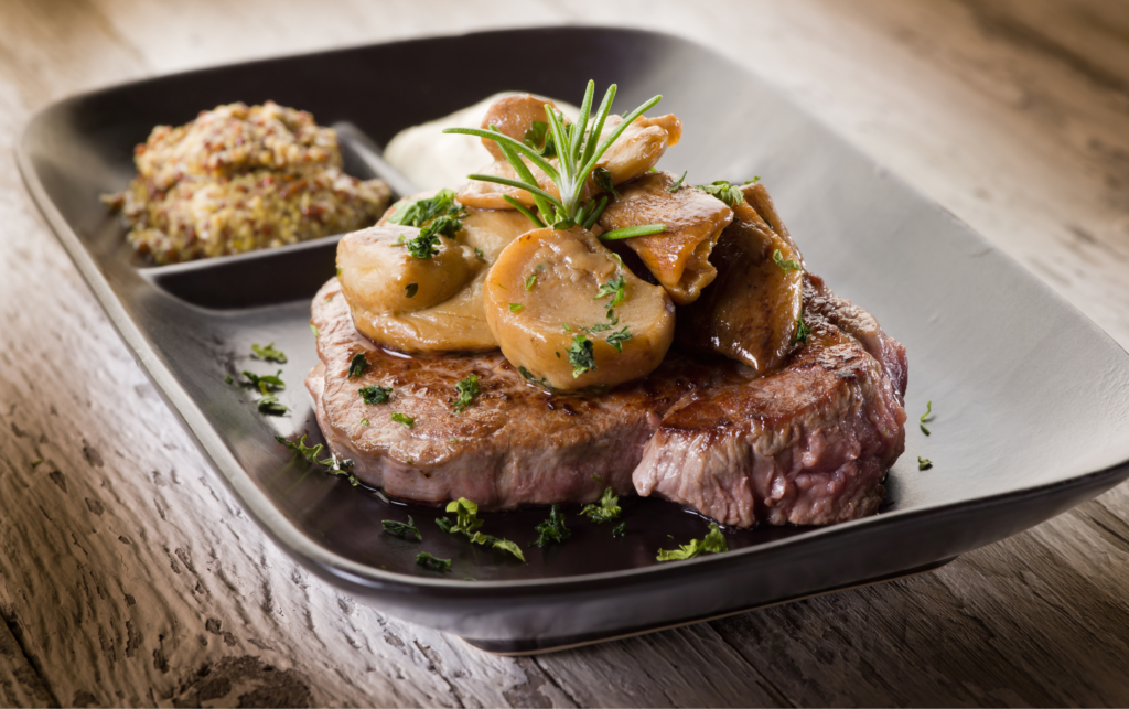 Garlic & Herb Steak with Sautéed Mushrooms