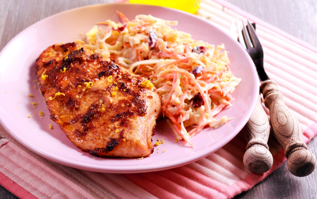 Grilled Chicken with Apple Slaw