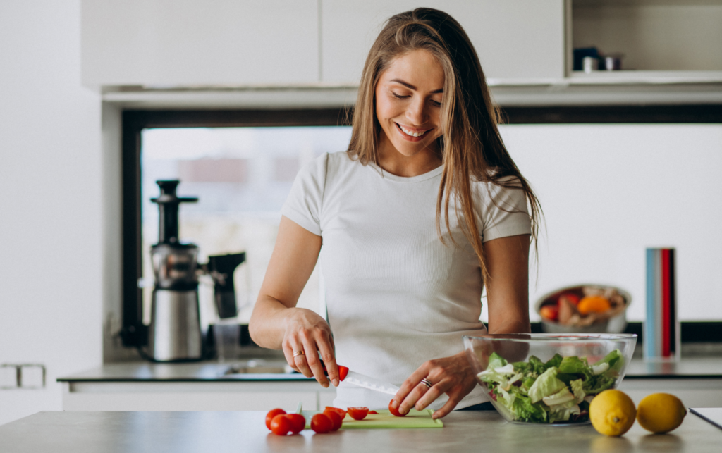 Woman preparing a healthy meal