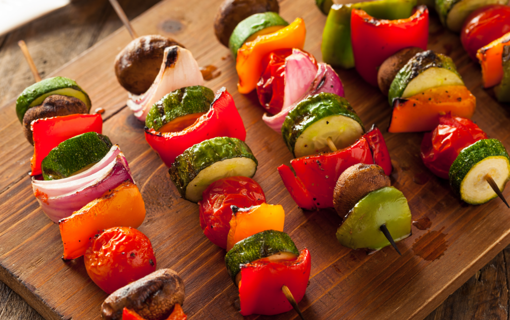 Grilled Veggie Kabobs with Chimichurri Sauce