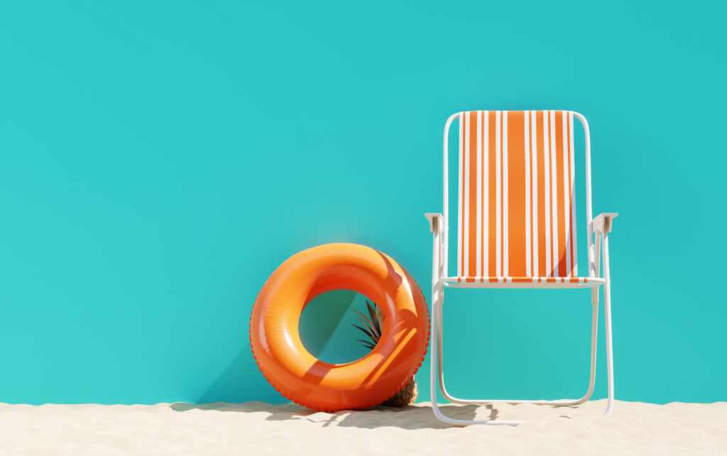 Pool float and a chair