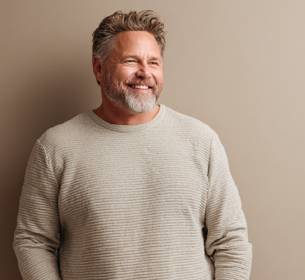 Man with beard in sweater