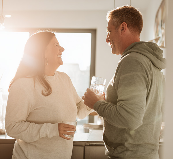 Couple laughing together