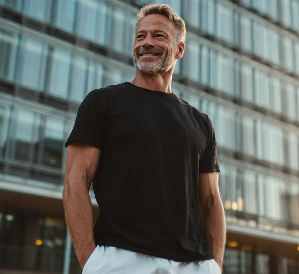Man in black shirt