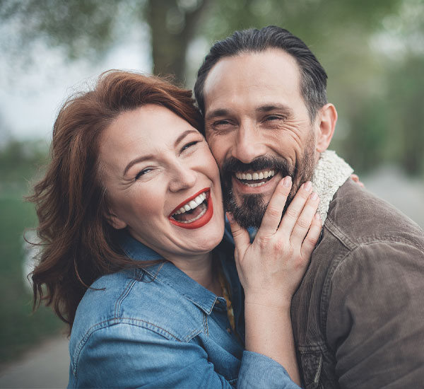 Couple smiling together
