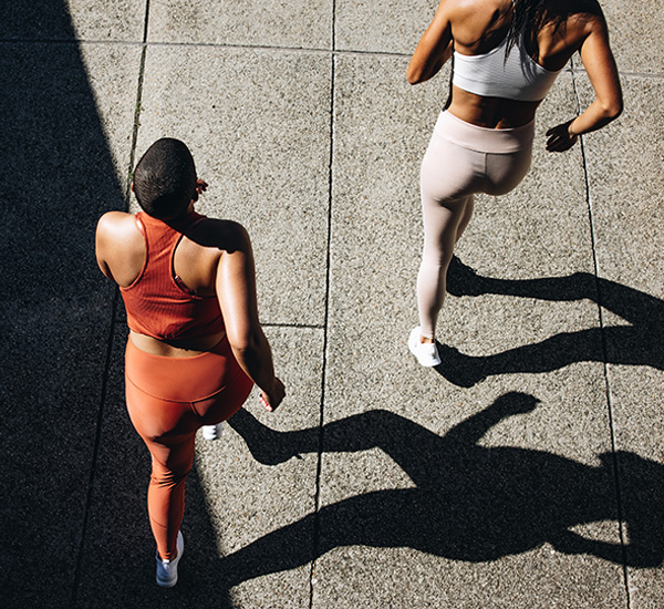 Two women jogging