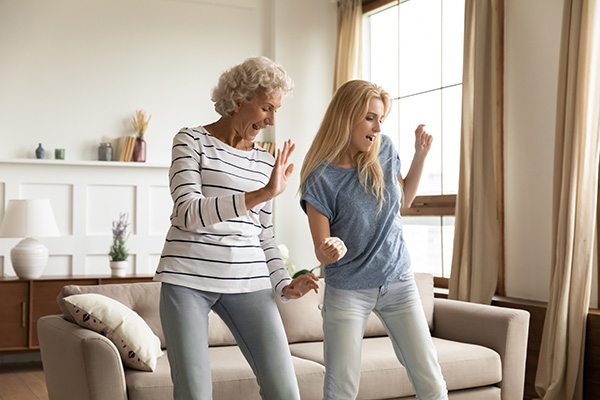 Two women dancing