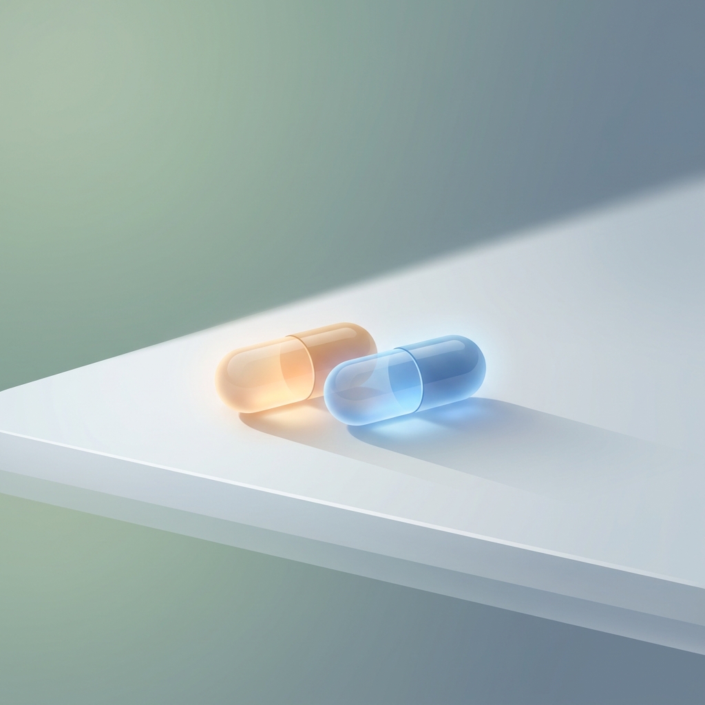 Illustration of two distinct medications representing Jardiance and GLP-1 drug classes for clinical comparison